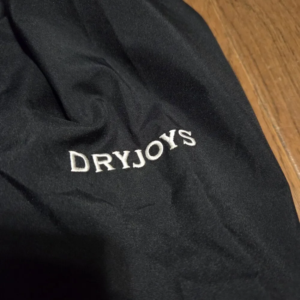 FootJoy DryJoys Windbreaker Jacket Mens M Black Golf Performance Full Zip
